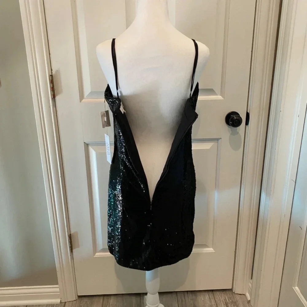 New! Ronny Kobo Lindsay Sequined Bow Mini Dress Black, 16648